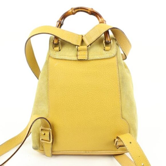 Gucci Yellow Suede Mini Bamboo Backpack 54gz421s main image 11